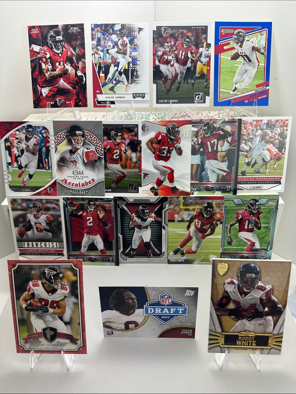 Julio Jones rookie card w/Matt Ryan/Gonzalez falcons lot of 18 +Roddy White /462